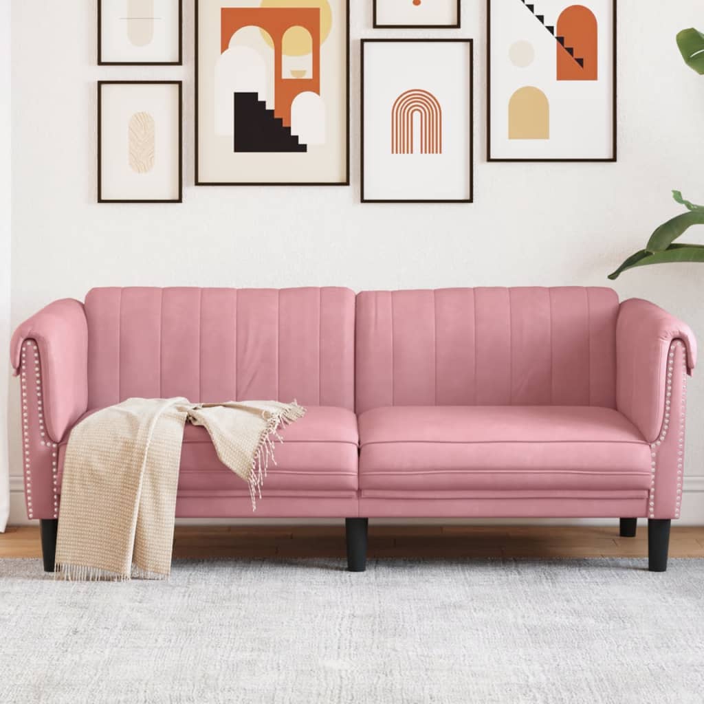 2-zitsbank fluweel roze is nu te koop bij PeponiXL, paradijselijk wonen!