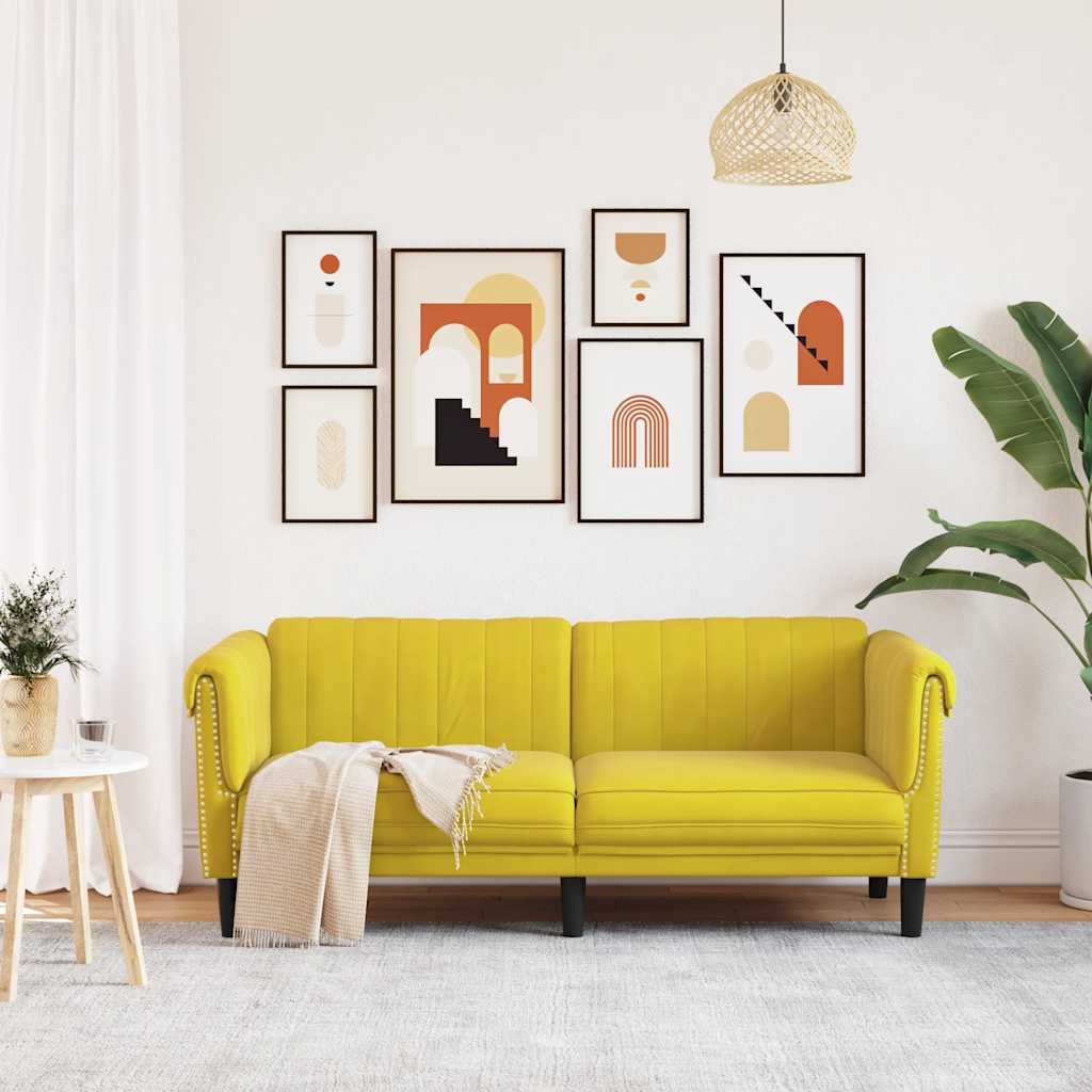 2-zitsbank fluweel geel is nu te koop bij PeponiXL, paradijselijk wonen!