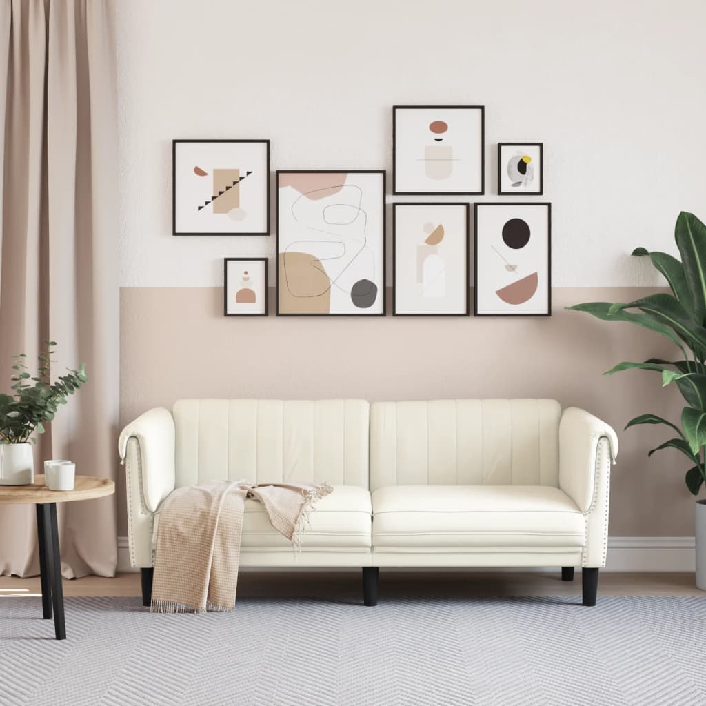 2-zitsbank fluweel crèmekleurig is nu te koop bij PeponiXL, paradijselijk wonen!
