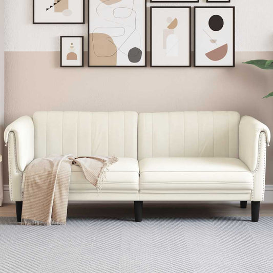 2-zitsbank fluweel crèmekleurig is nu te koop bij PeponiXL, paradijselijk wonen!