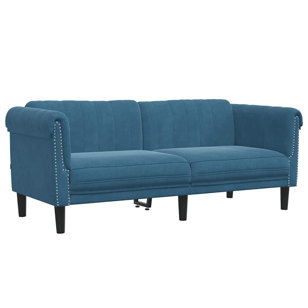 2-zitsbank fluweel blauw is nu te koop bij PeponiXL, paradijselijk wonen!