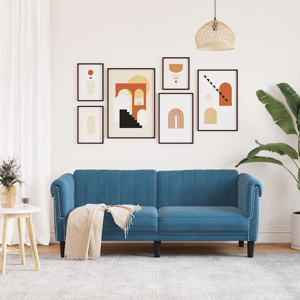 2-zitsbank fluweel blauw is nu te koop bij PeponiXL, paradijselijk wonen!