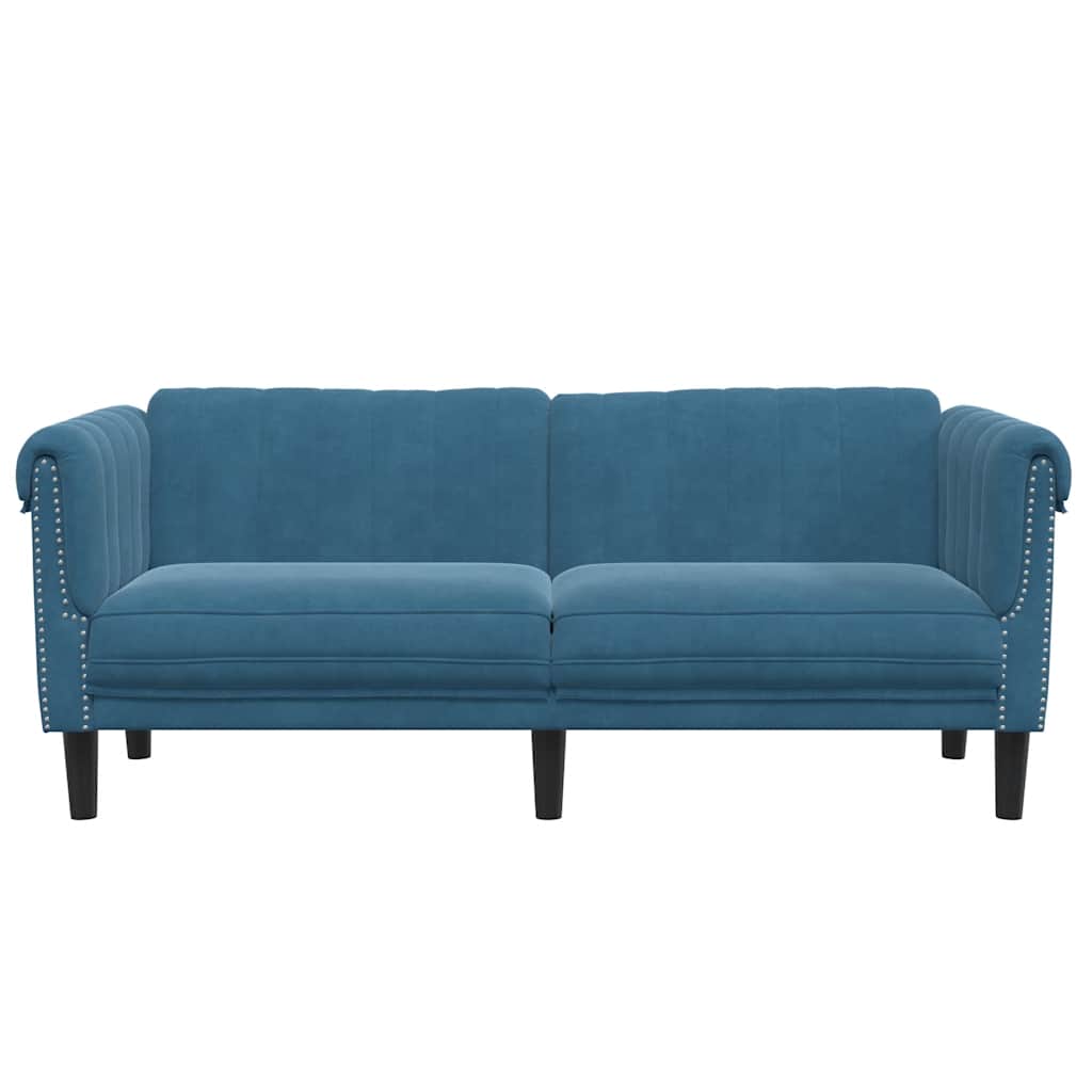 2-zitsbank fluweel blauw is nu te koop bij PeponiXL, paradijselijk wonen!