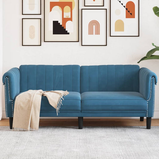 2-zitsbank fluweel blauw is nu te koop bij PeponiXL, paradijselijk wonen!