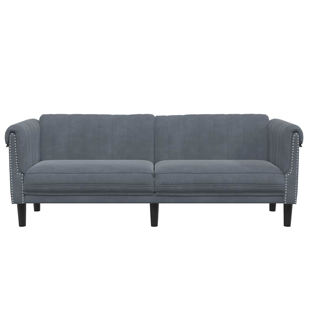Driezitsbank fluweel donkergrijs is nu te koop bij PeponiXL, paradijselijk wonen!