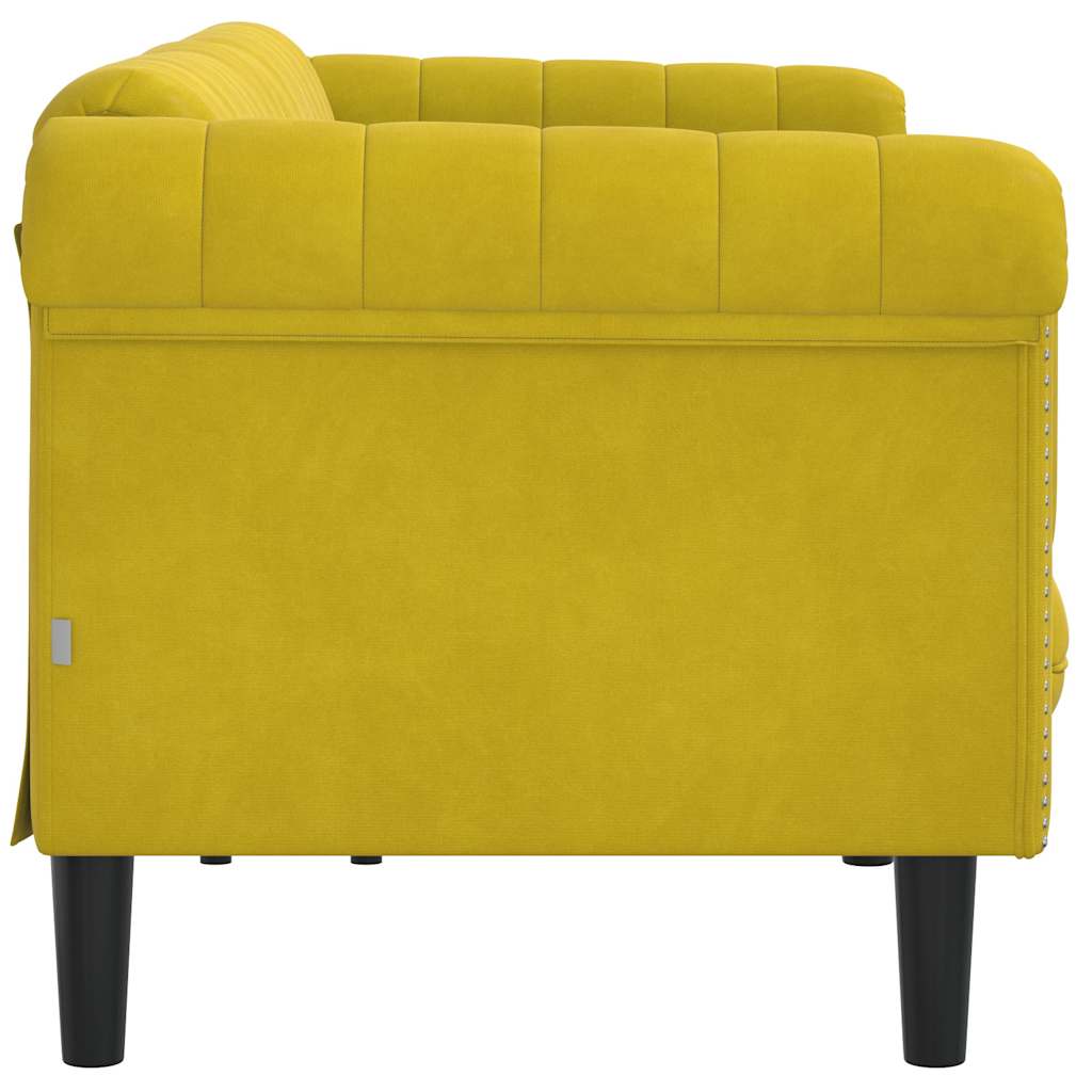 Driezitsbank fluweel geel is nu te koop bij PeponiXL, paradijselijk wonen!