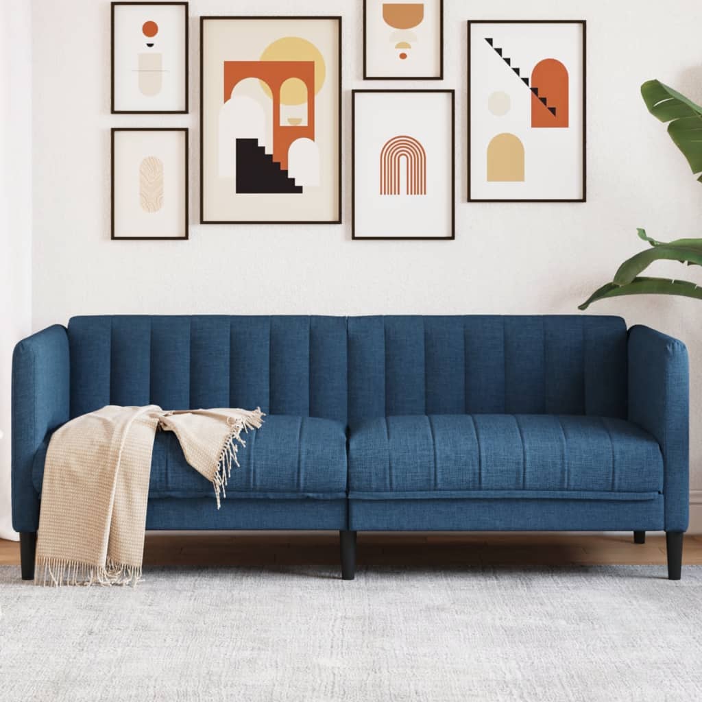 2-zitsbank stof blauw is nu te koop bij PeponiXL, paradijselijk wonen!