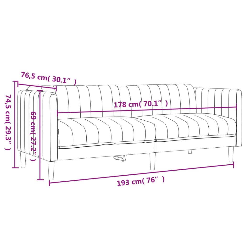 3-zitsbank stof lichtgrijs is nu te koop bij PeponiXL, paradijselijk wonen!