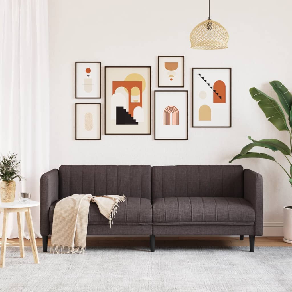 Driezitsbank stof donkerbruin is nu te koop bij PeponiXL, paradijselijk wonen!