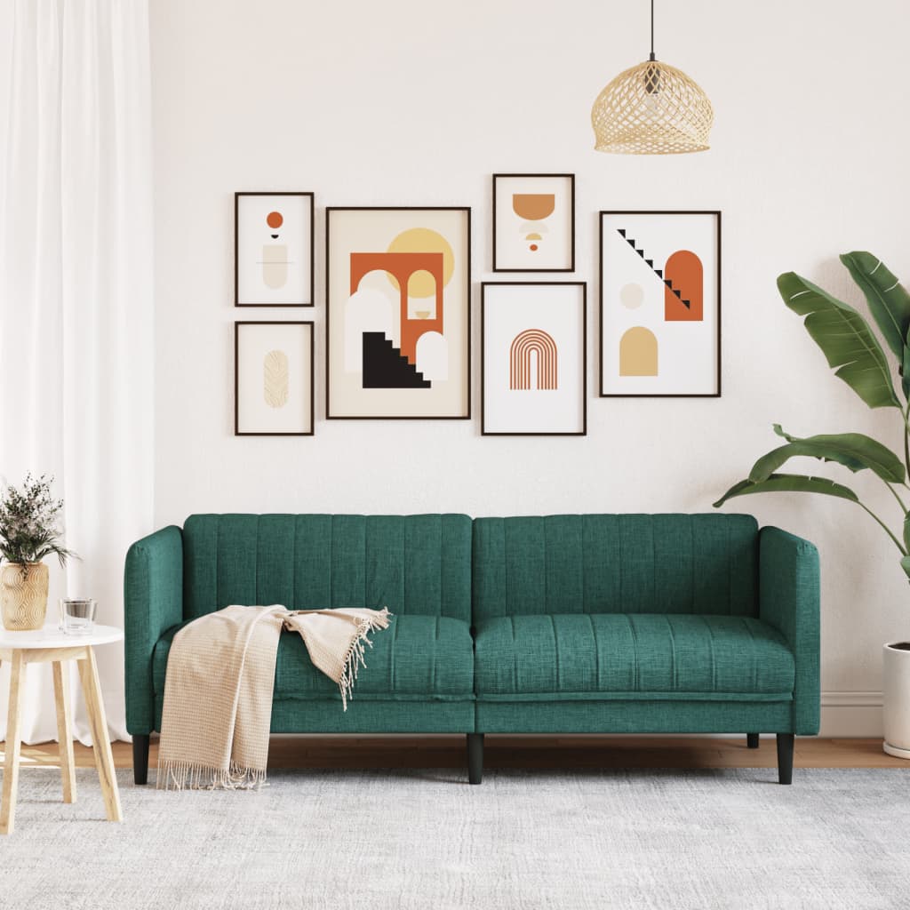Driezitsbank stof donkergroen is nu te koop bij PeponiXL, paradijselijk wonen!