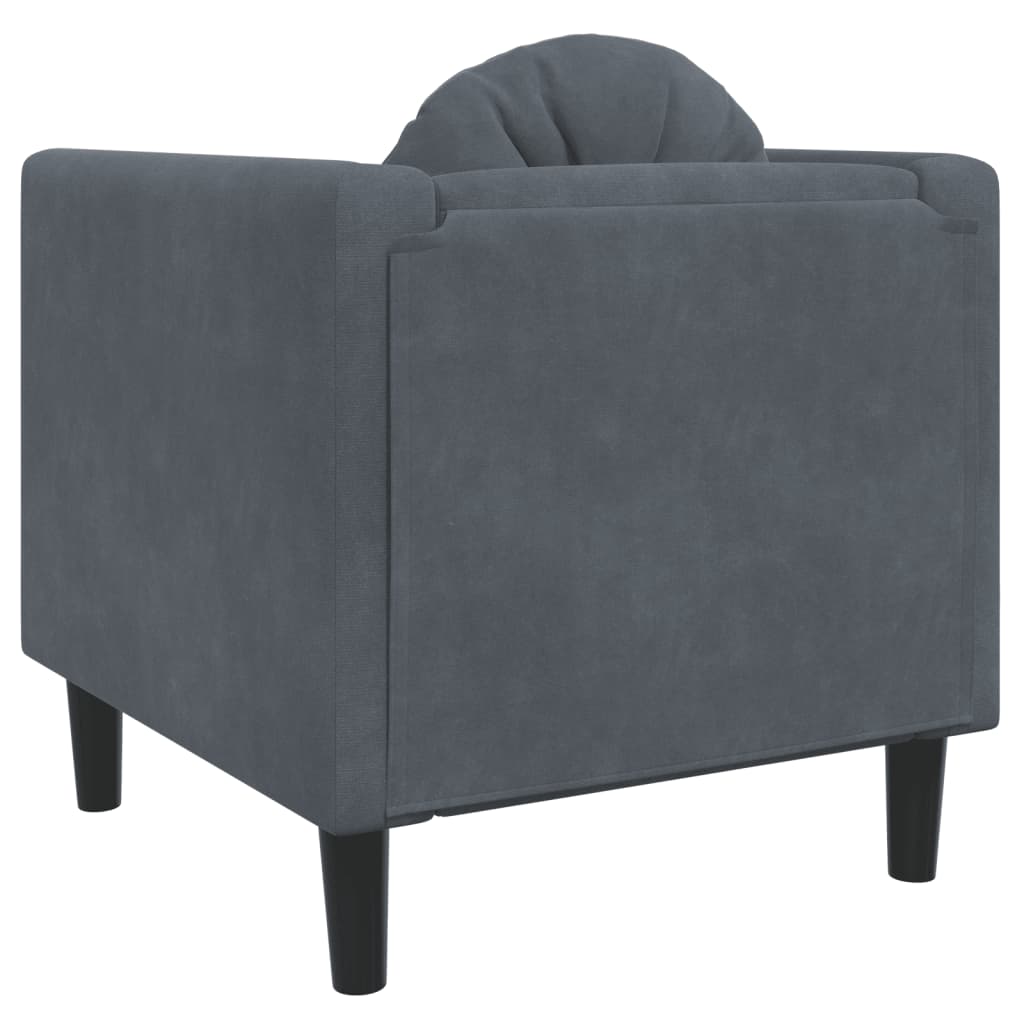 Fauteuil met kussens fluweel donkergrijs is nu te koop bij PeponiXL, paradijselijk wonen!