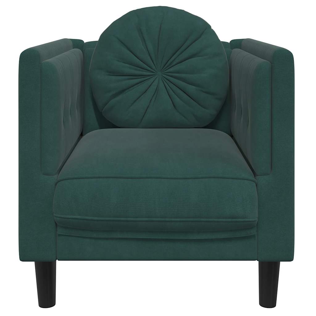 Fauteuil met kussen fluweel donkergroen is nu te koop bij PeponiXL, paradijselijk wonen!