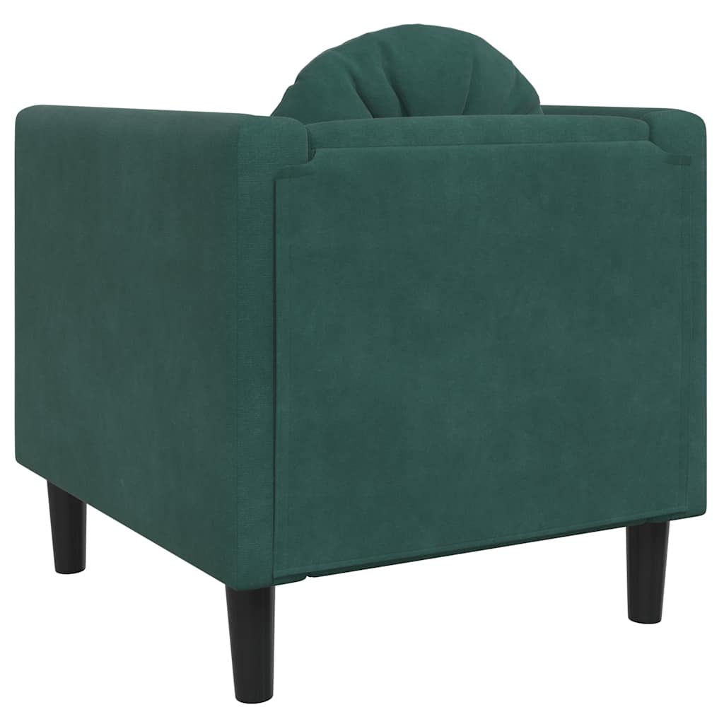 Fauteuil met kussen fluweel donkergroen is nu te koop bij PeponiXL, paradijselijk wonen!