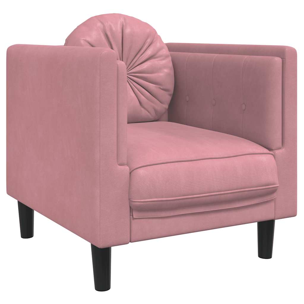 Fauteuil met kussen fluweel roze is nu te koop bij PeponiXL, paradijselijk wonen!
