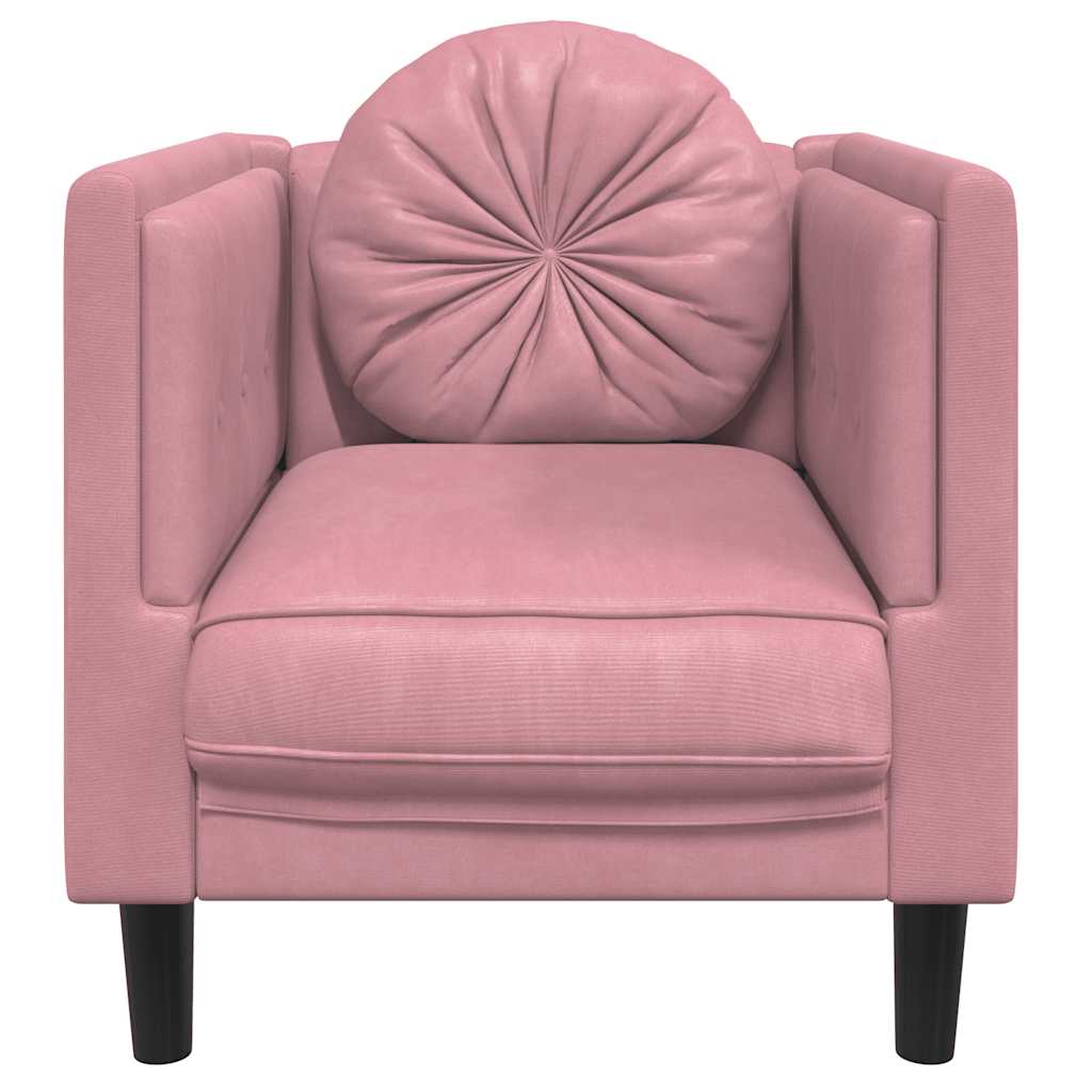 Fauteuil met kussen fluweel roze is nu te koop bij PeponiXL, paradijselijk wonen!