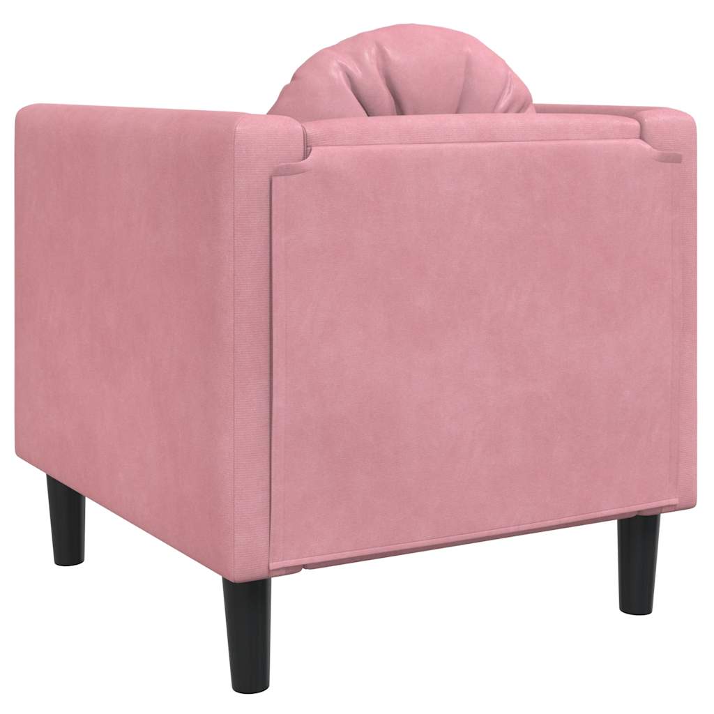 Fauteuil met kussen fluweel roze is nu te koop bij PeponiXL, paradijselijk wonen!