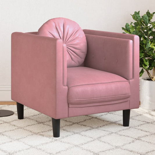 Fauteuil met kussen fluweel roze is nu te koop bij PeponiXL, paradijselijk wonen!