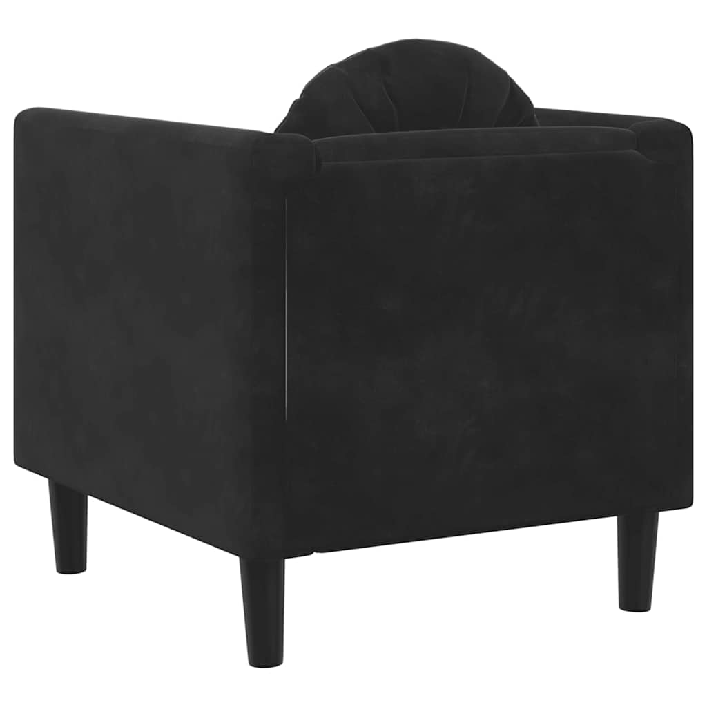 Fauteuil met kussen fluweel zwart is nu te koop bij PeponiXL, paradijselijk wonen!
