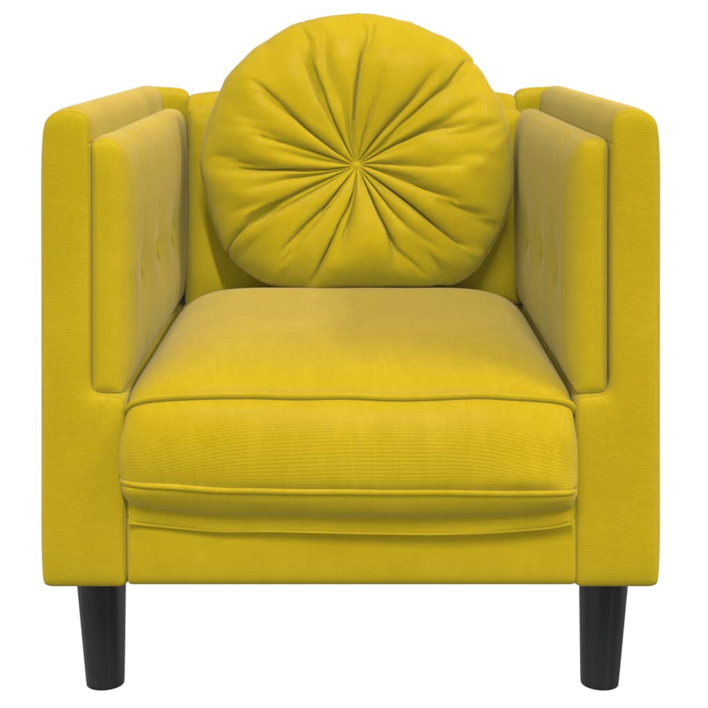 Fauteuil met kussen fluweel geel is nu te koop bij PeponiXL, paradijselijk wonen!