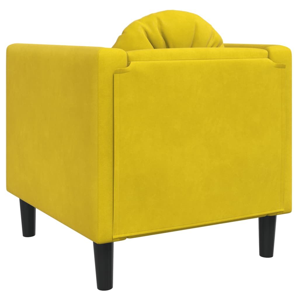 Fauteuil met kussen fluweel geel is nu te koop bij PeponiXL, paradijselijk wonen!