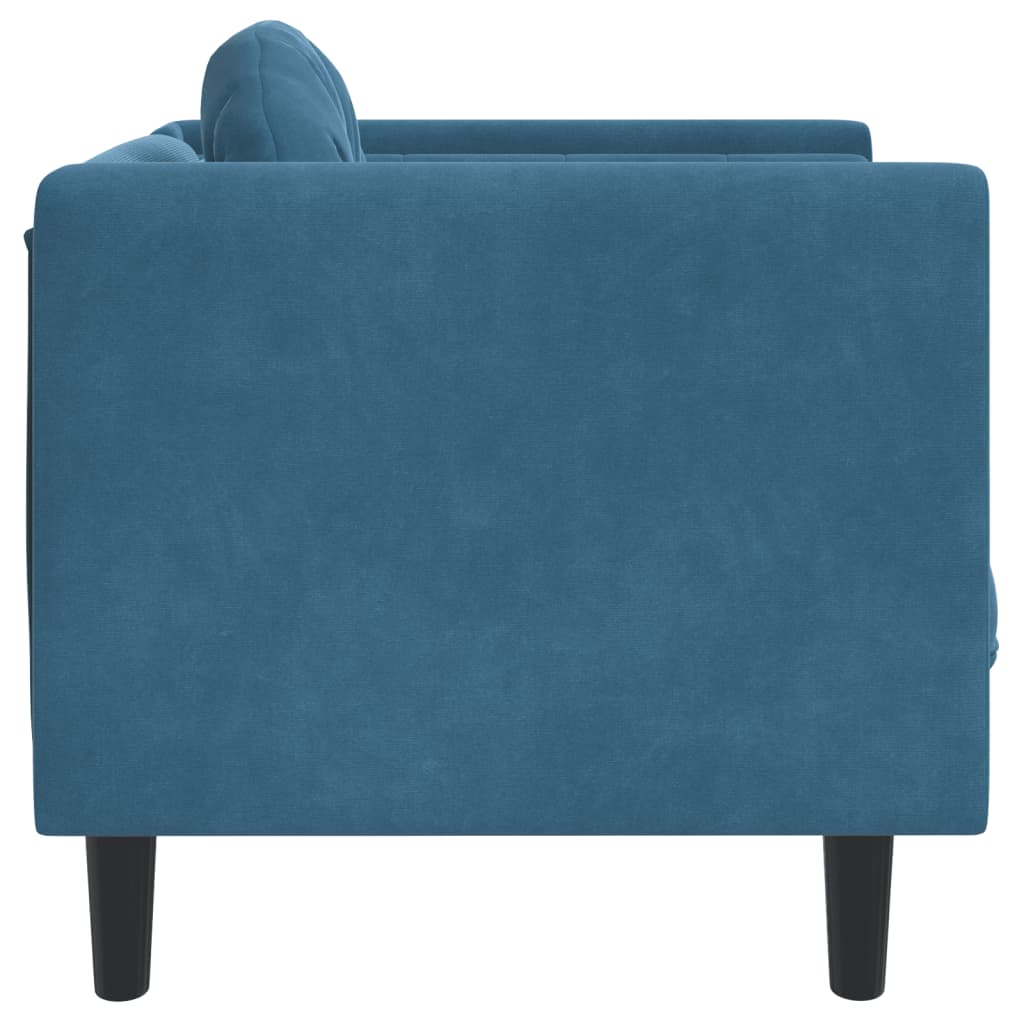 Fauteuil met kussen fluweel blauw is nu te koop bij PeponiXL, paradijselijk wonen!