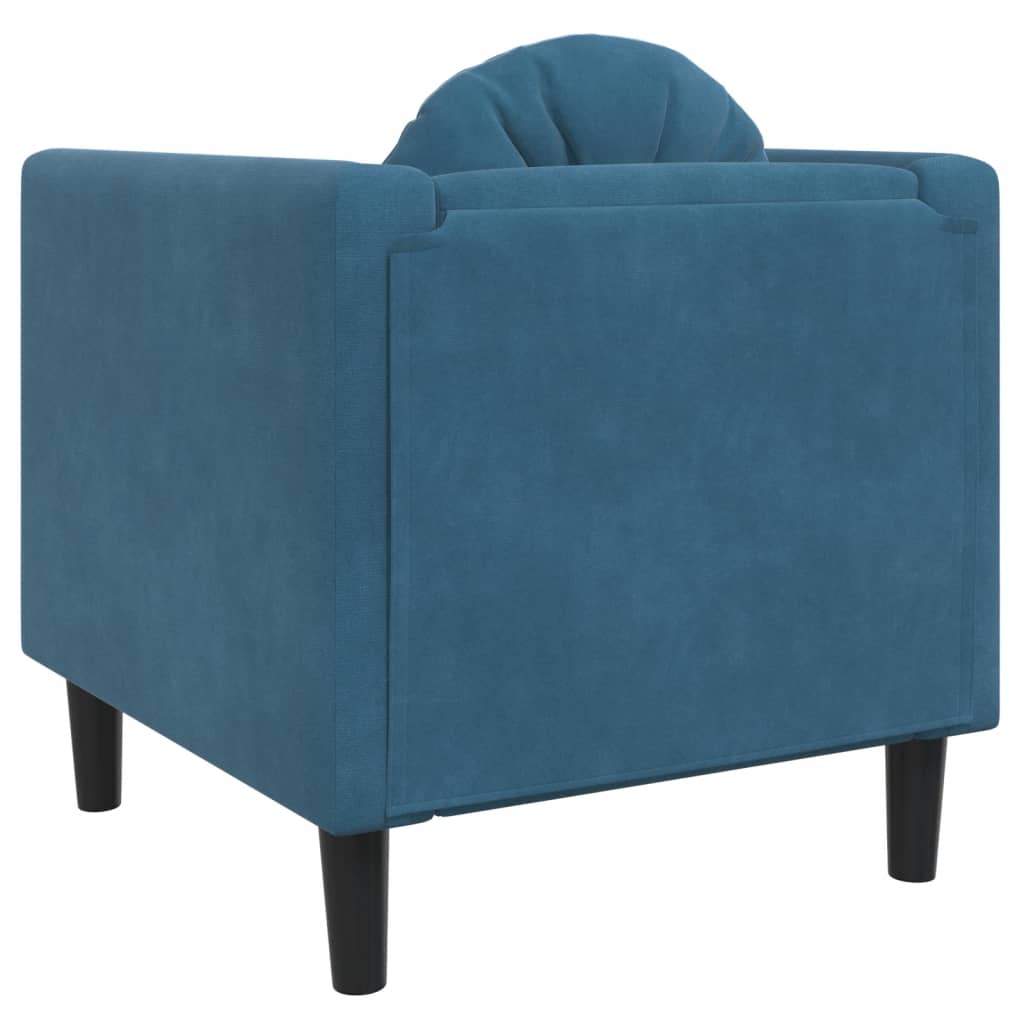 Fauteuil met kussen fluweel blauw is nu te koop bij PeponiXL, paradijselijk wonen!