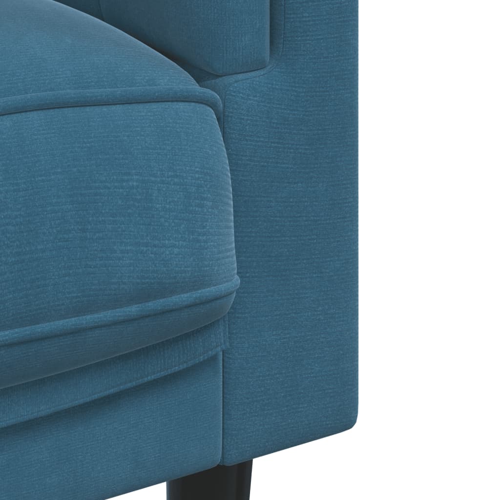 Fauteuil met kussen fluweel blauw is nu te koop bij PeponiXL, paradijselijk wonen!