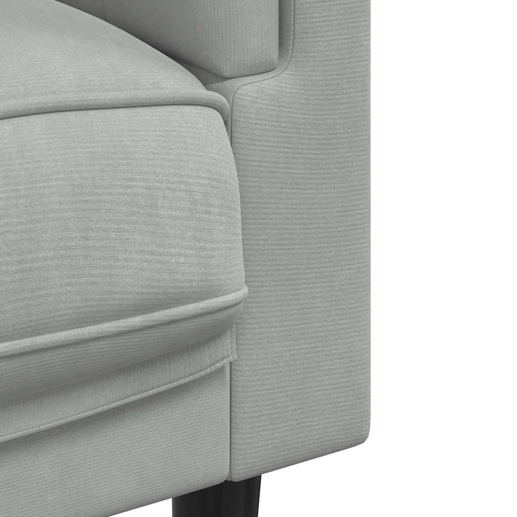 Bank met kussens 2-zits fluweel lichtgrijs is nu te koop bij PeponiXL, paradijselijk wonen!