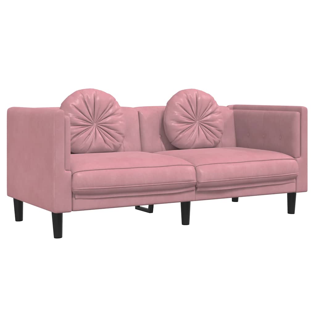 Bank met kussens 2-zits fluweel roze is nu te koop bij PeponiXL, paradijselijk wonen!
