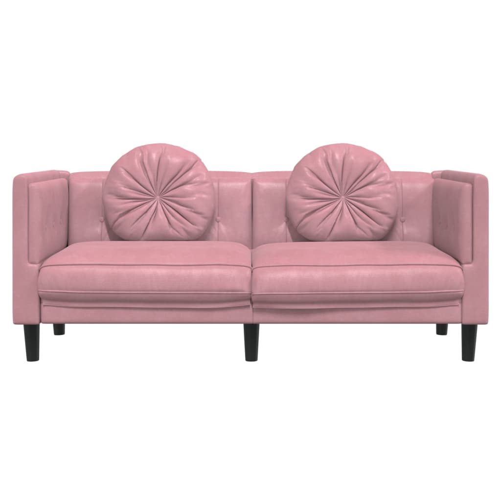 Bank met kussens 2-zits fluweel roze is nu te koop bij PeponiXL, paradijselijk wonen!