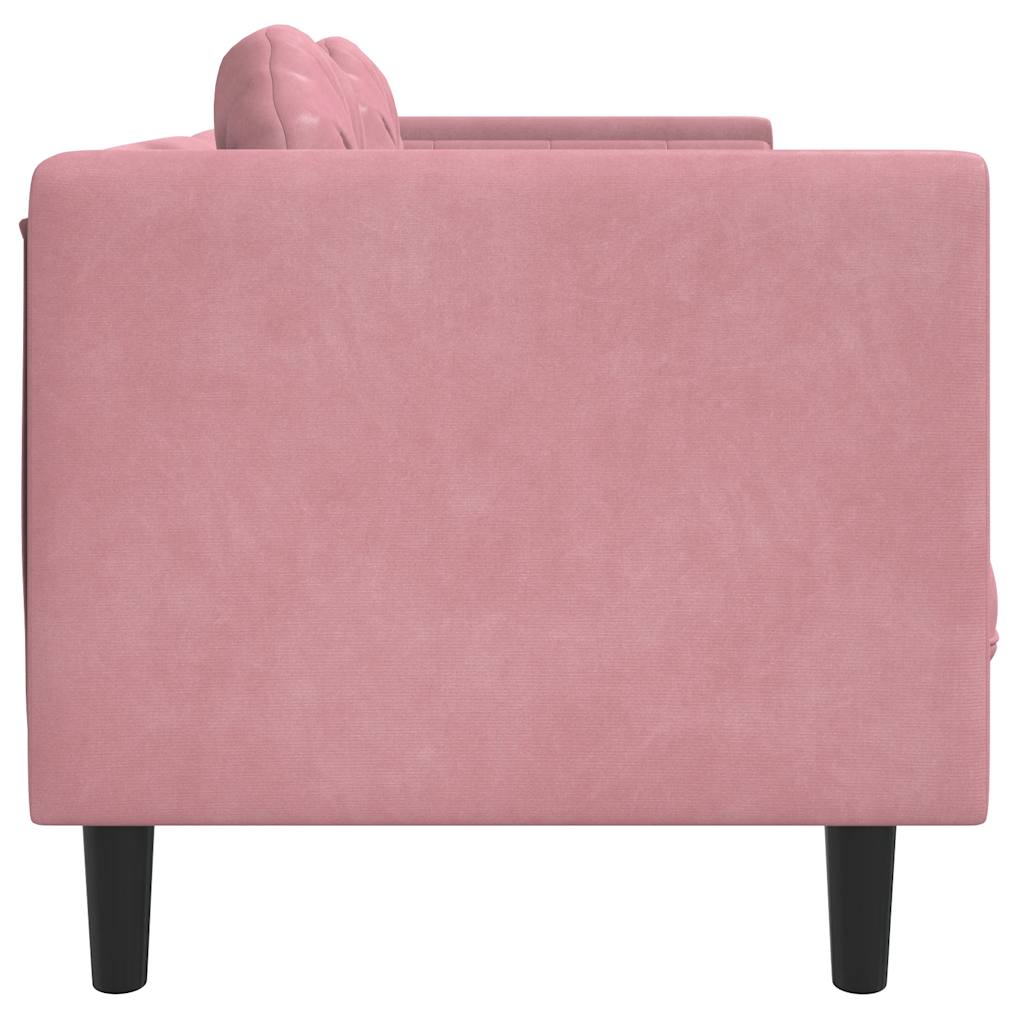 Bank met kussens 2-zits fluweel roze is nu te koop bij PeponiXL, paradijselijk wonen!