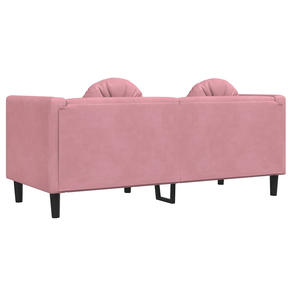 Bank met kussens 2-zits fluweel roze is nu te koop bij PeponiXL, paradijselijk wonen!