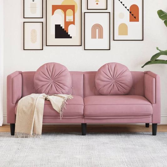 Bank met kussens 2-zits fluweel roze is nu te koop bij PeponiXL, paradijselijk wonen!