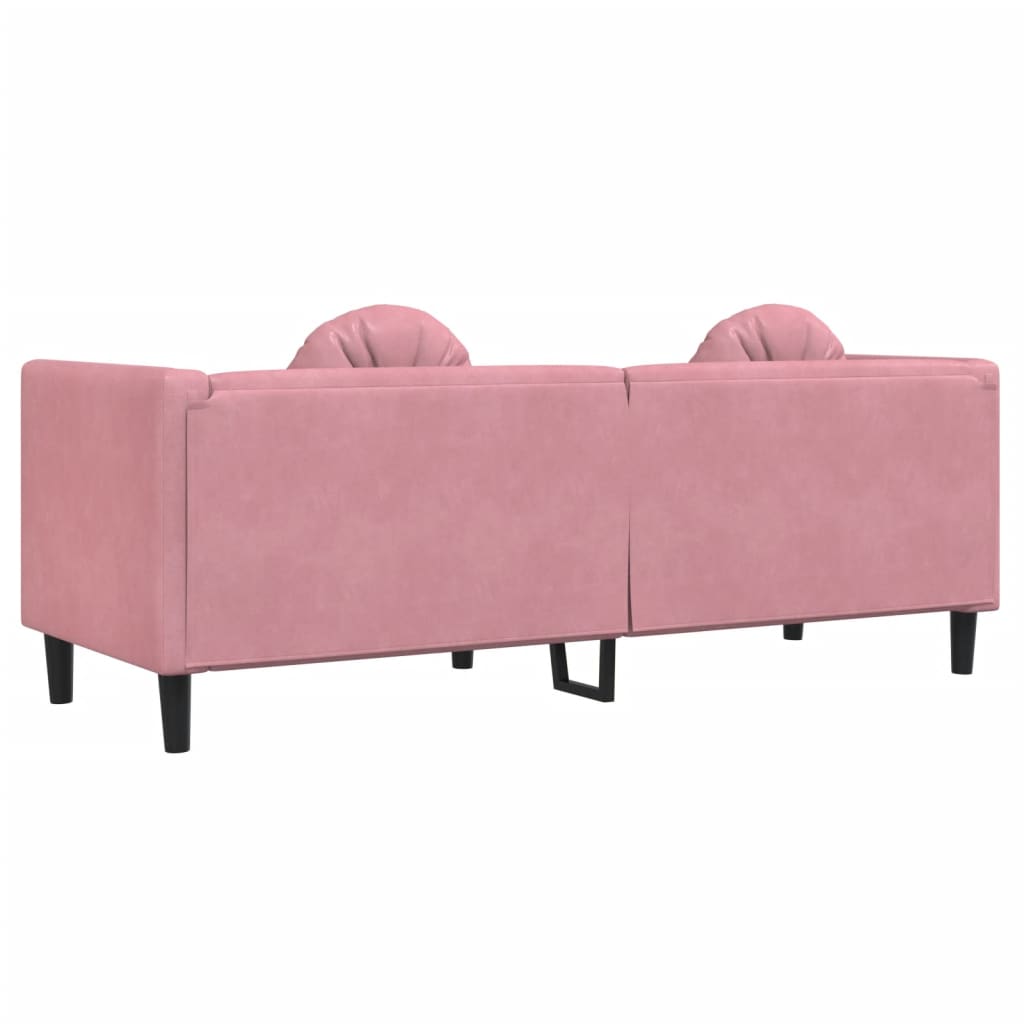 Bank met kussens 3-zits fluweel roze is nu te koop bij PeponiXL, paradijselijk wonen!