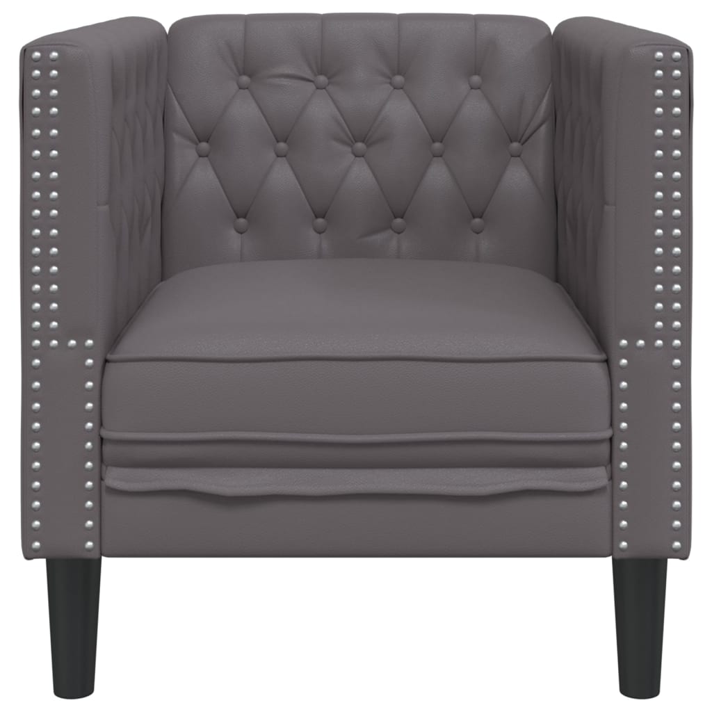 Fauteuil Chesterfield-stijl kunstleer grijs is nu te koop bij PeponiXL, paradijselijk wonen!
