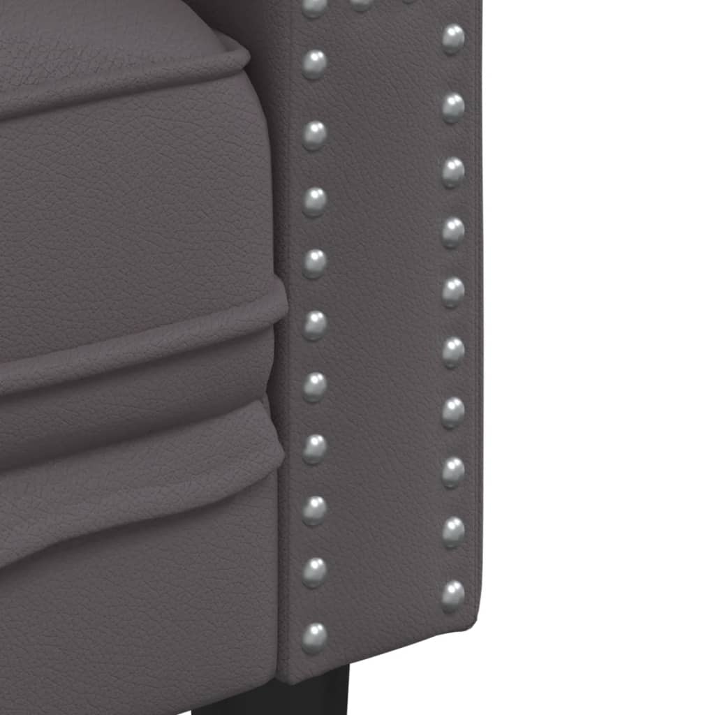Fauteuil Chesterfield-stijl kunstleer grijs is nu te koop bij PeponiXL, paradijselijk wonen!