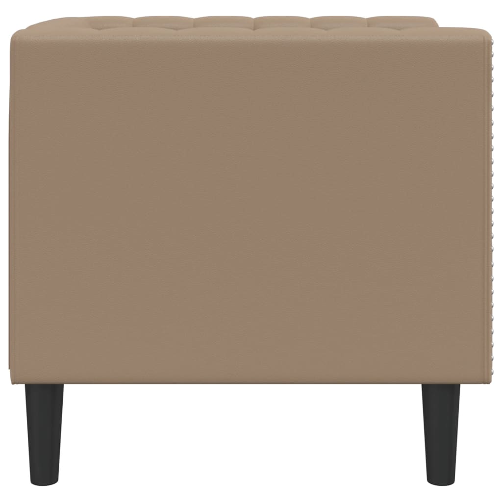 Fauteuil Chesterfield-stijl kunstleer cappuccinokleurig is nu te koop bij PeponiXL, paradijselijk wonen!