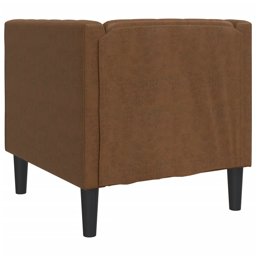 Fauteuil Chesterfield-stijl kunstsuède bruin is nu te koop bij PeponiXL, paradijselijk wonen!