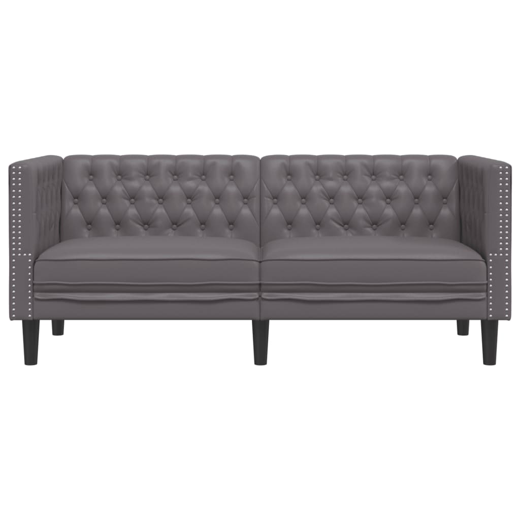 Tweezitsbank Chesterfield-stijl kunstleer grijs is nu te koop bij PeponiXL, paradijselijk wonen!