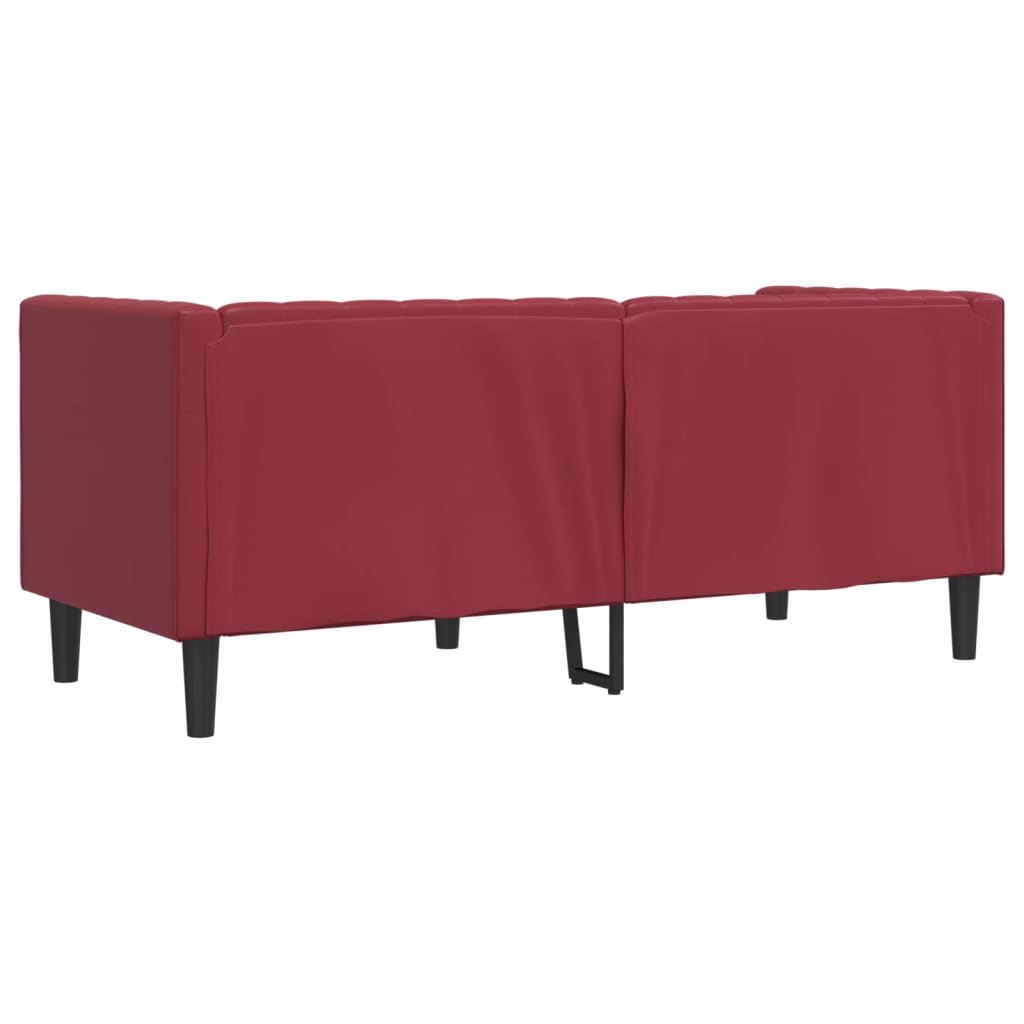 Tweezitsbank Chesterfield-stijl kunstleer wijnrood is nu te koop bij PeponiXL, paradijselijk wonen!