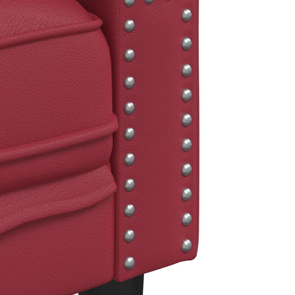Tweezitsbank Chesterfield-stijl kunstleer wijnrood is nu te koop bij PeponiXL, paradijselijk wonen!