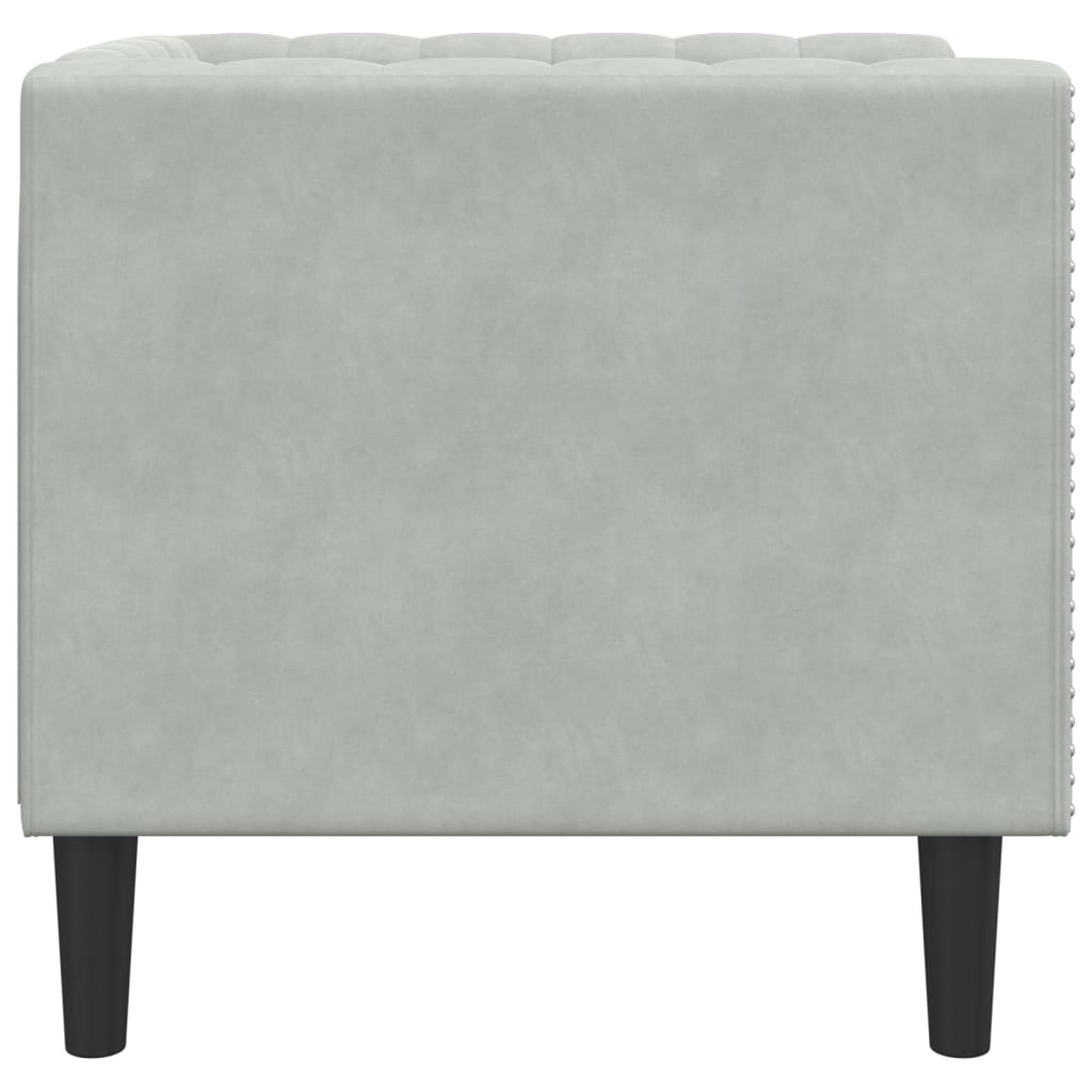 Fauteuil Chesterfield-stijl fluweel lichtgrijs is nu te koop bij PeponiXL, paradijselijk wonen!