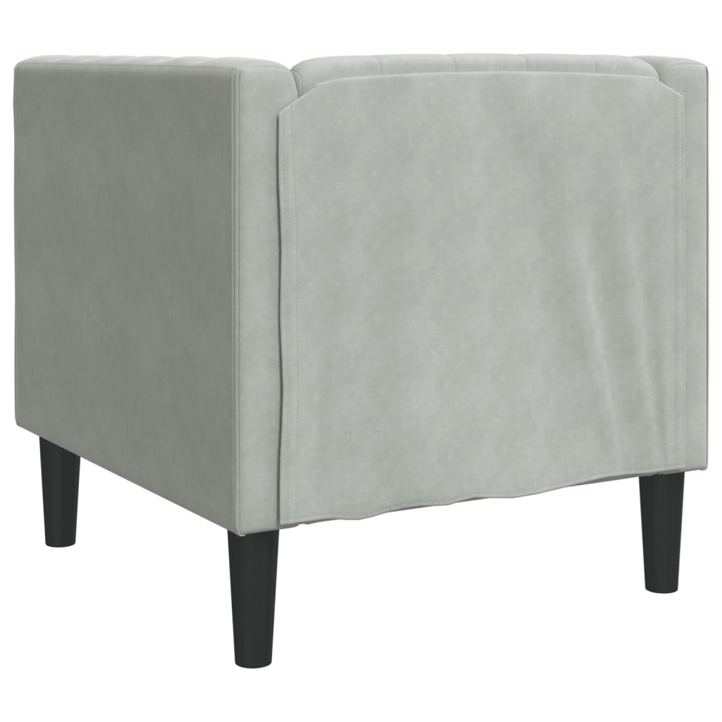 Fauteuil Chesterfield-stijl fluweel lichtgrijs is nu te koop bij PeponiXL, paradijselijk wonen!