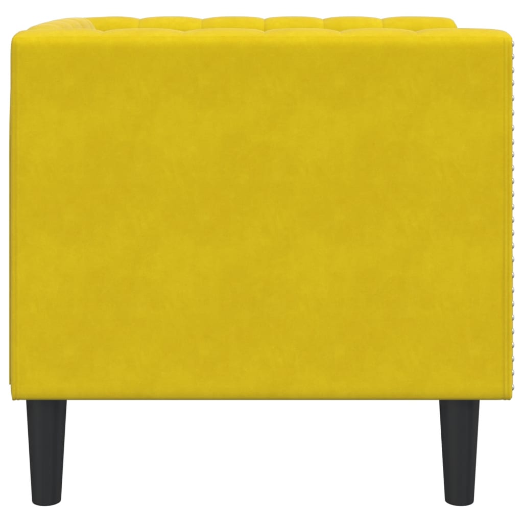 Fauteuil Chesterfield-stijl fluweel geel is nu te koop bij PeponiXL, paradijselijk wonen!