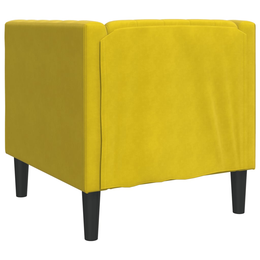 Fauteuil Chesterfield-stijl fluweel geel is nu te koop bij PeponiXL, paradijselijk wonen!