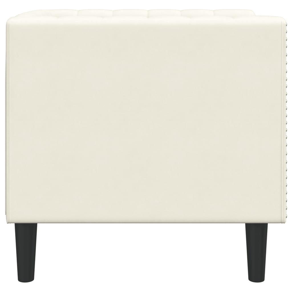 Fauteuil Chesterfield-stijl fluweel crèmekleurig is nu te koop bij PeponiXL, paradijselijk wonen!