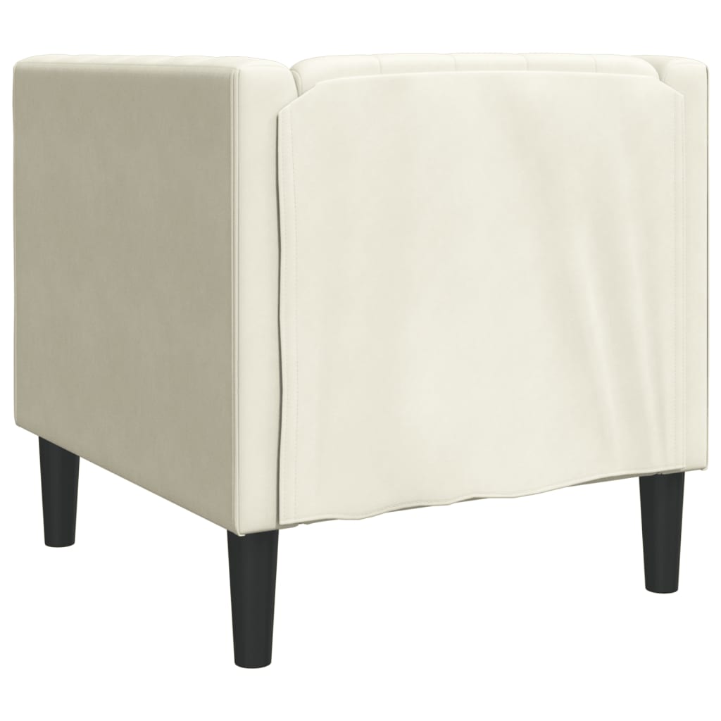 Fauteuil Chesterfield-stijl fluweel crèmekleurig is nu te koop bij PeponiXL, paradijselijk wonen!