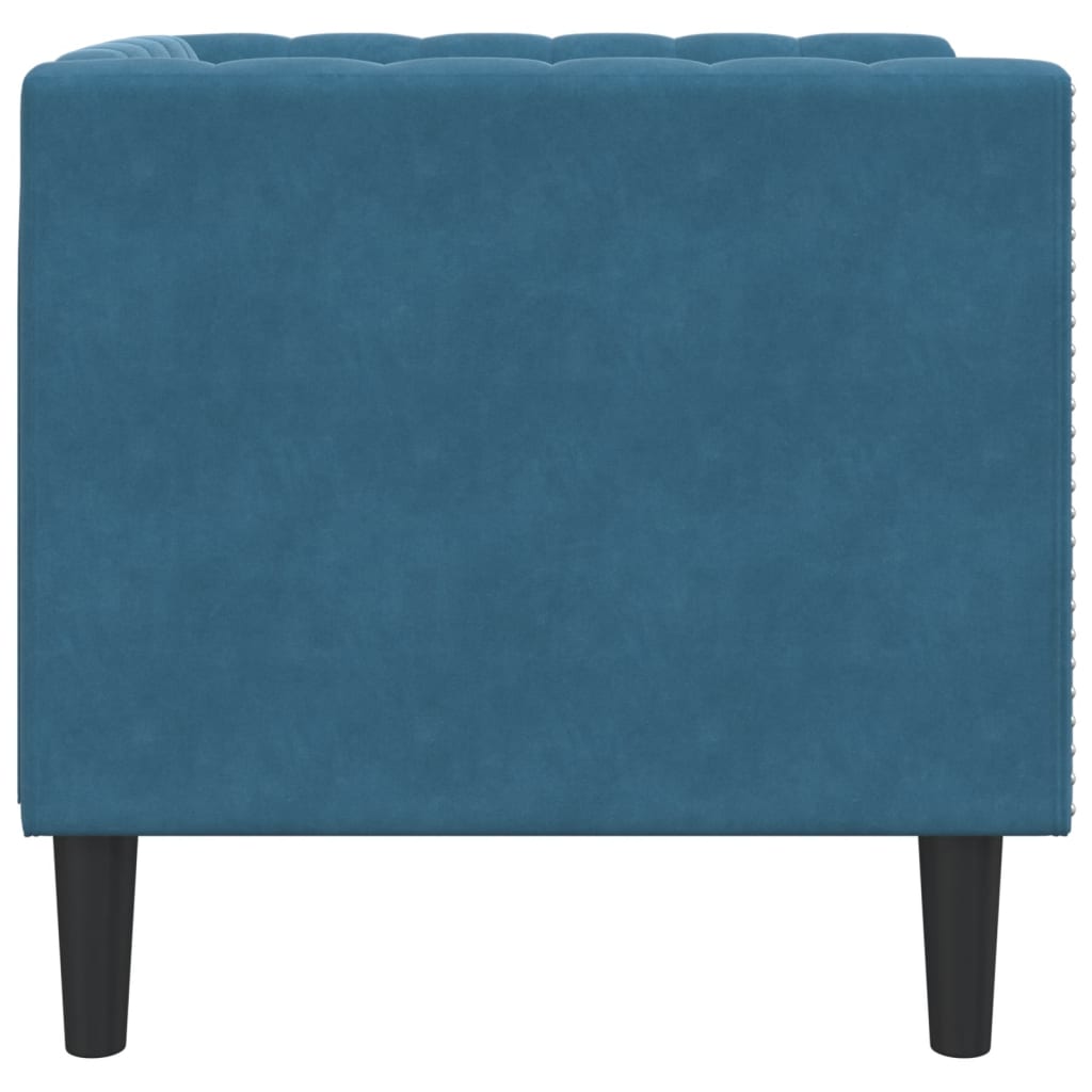 Fauteuil Chesterfield-stijl fluweel blauw is nu te koop bij PeponiXL, paradijselijk wonen!