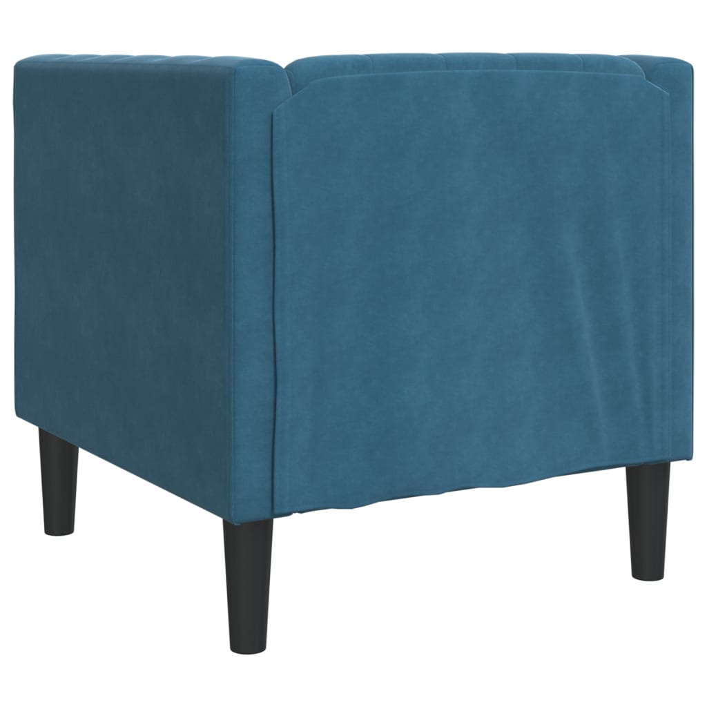 Fauteuil Chesterfield-stijl fluweel blauw is nu te koop bij PeponiXL, paradijselijk wonen!