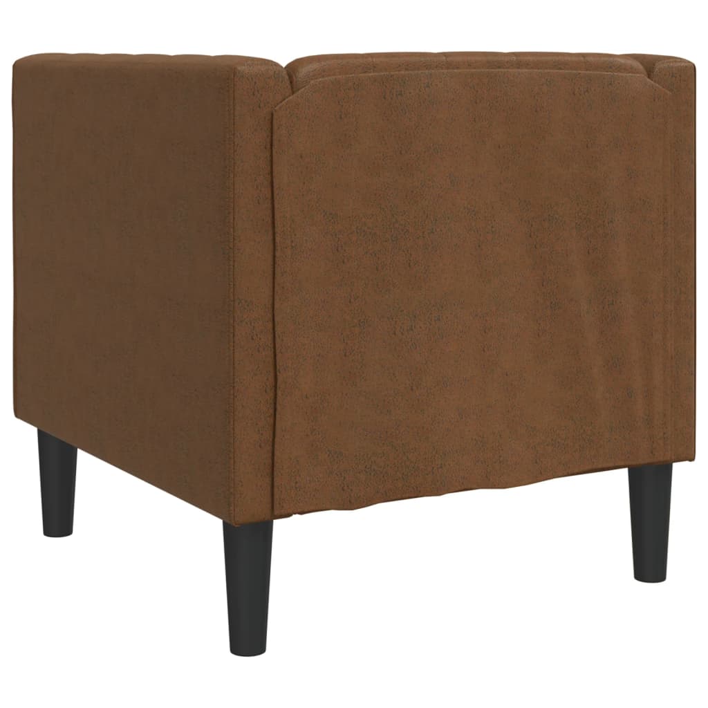 Fauteuil Chesterfield-stijl kunstsuède bruin is nu te koop bij PeponiXL, paradijselijk wonen!